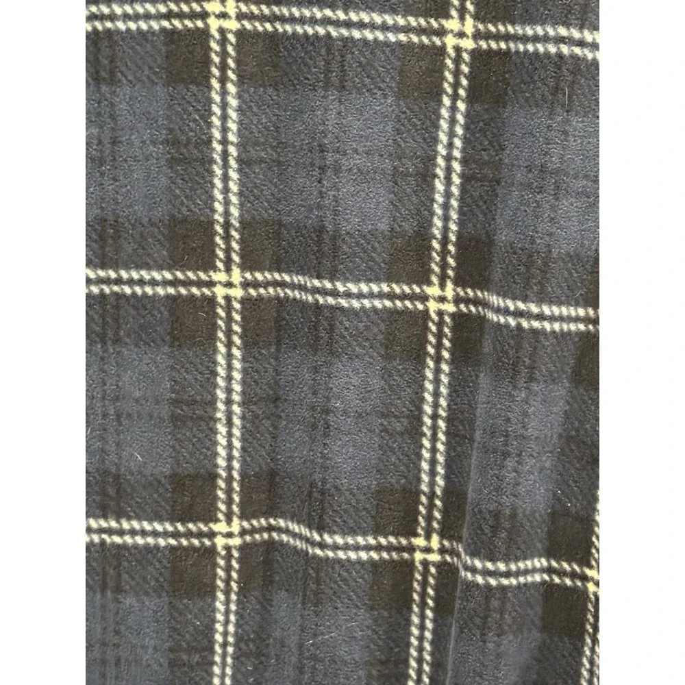 LL Bean Shirt Jacket Men Large Blue Plaid Fleece Lined Shacket 273074